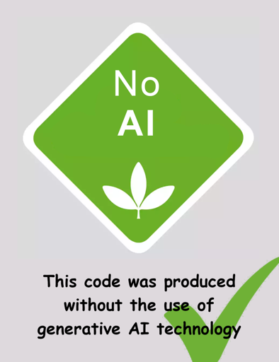 certificate of AI free codebase